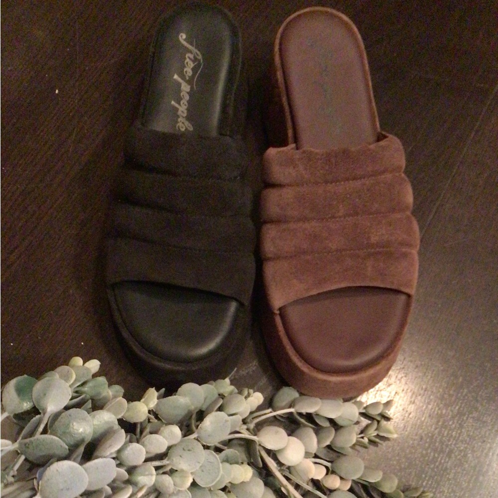 Free people mismatched suede platforms